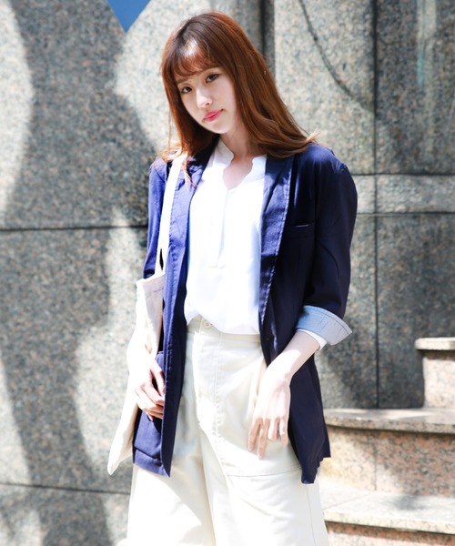 セール 11番綿麻ストレッチ 7分袖 テーラード ジャケット テーラードジャケット Westsea ウエストシー のファッション通販 Zozotown