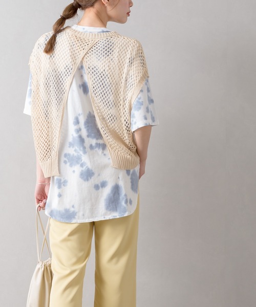 SpRay(スプレイ)の「フィッシュネットベスト(ベスト・レディース・ブラック/アイボリー/モカ・FREE)」の1枚目の写真