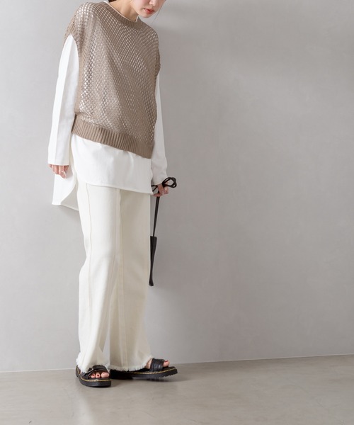 SpRay(スプレイ)の「フィッシュネットベスト(ベスト・レディース・ブラック/アイボリー/モカ・FREE)」の7枚目の写真