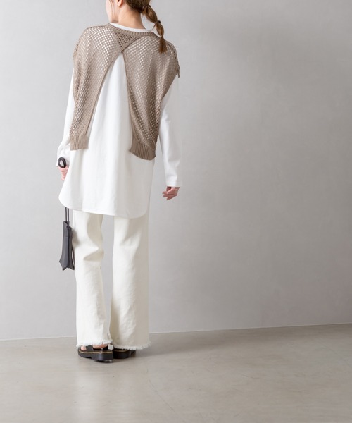 SpRay(スプレイ)の「フィッシュネットベスト(ベスト・レディース・ブラック/アイボリー/モカ・FREE)」の9枚目の写真