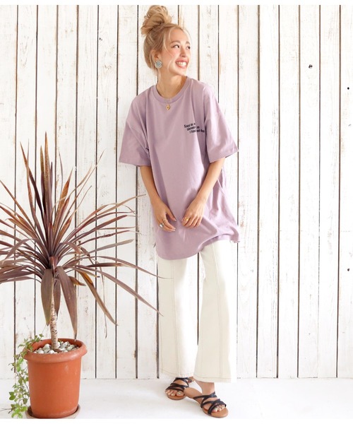 anap mimpi（アナップミンピ）の「【UNISEX対応】サーフィングフォトビッグTシャツ（Tシャツ/カットソー・レディース・ダークグレー/ホワイト/パープル・FREE）」の4枚目の写真