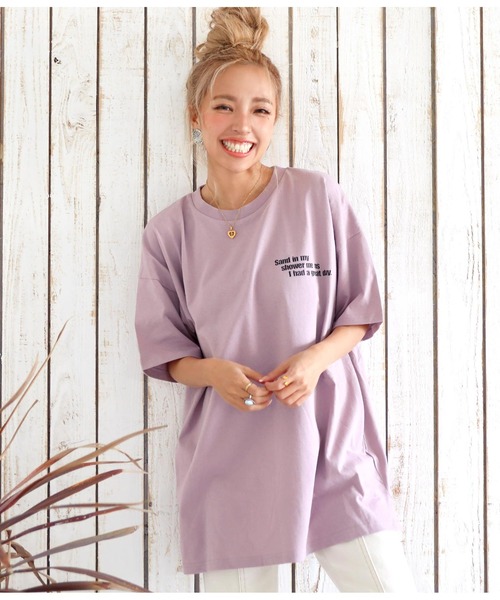 anap mimpi（アナップミンピ）の「【UNISEX対応】サーフィングフォトビッグTシャツ（Tシャツ/カットソー・レディース・ダークグレー/ホワイト/パープル・FREE）」の9枚目の写真