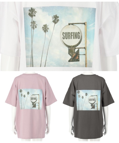 anap mimpi（アナップミンピ）の「【UNISEX対応】サーフィングフォトビッグTシャツ（Tシャツ/カットソー・レディース・ダークグレー/ホワイト/パープル・FREE）」の20枚目の写真