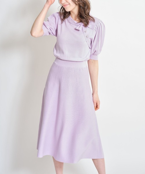 パールビジュー付きプリーツスリーブボウタイリボンニットワンピース ワンピース Tocco Closet トッコ クローゼット のファッション通販 Zozotown