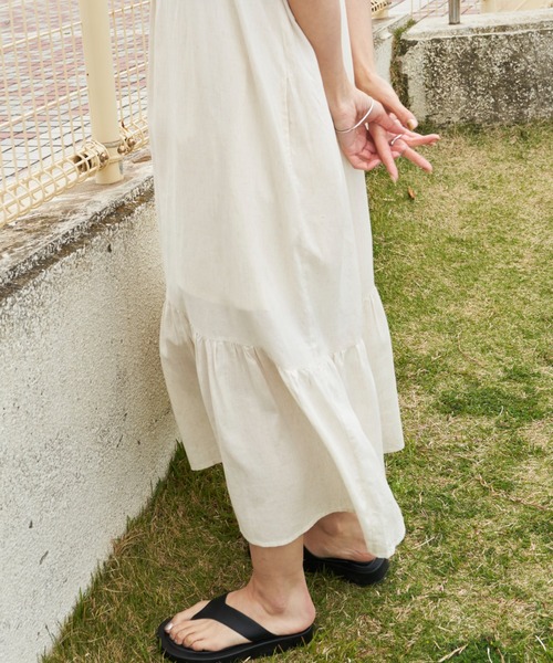 Auntie Rosa Holiday（アンティローザホリデー）の「ティアードカフタンワンピース（ワンピース・レディース・ブラック/グリーン/ナチュラル/ブラウン/ピンク・FREE）」の6枚目の写真