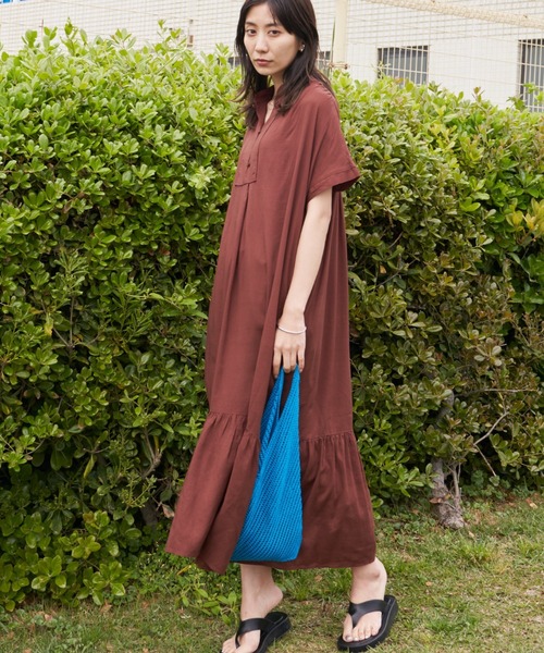 Auntie Rosa Holiday（アンティローザホリデー）の「ティアードカフタンワンピース（ワンピース・レディース・ブラック/グリーン/ナチュラル/ブラウン/ピンク・FREE）」の8枚目の写真