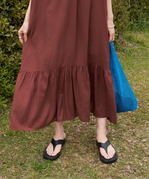 Auntie Rosa Holiday（アンティローザホリデー）の「ティアードカフタンワンピース（ワンピース・レディース・ブラック/グリーン/ナチュラル/ブラウン/ピンク・FREE）」の13枚目の写真