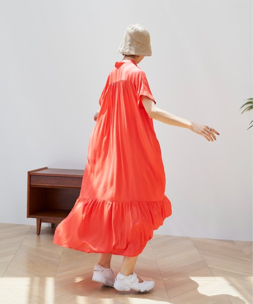 Auntie Rosa Holiday（アンティローザホリデー）の「ティアードカフタンワンピース（ワンピース・レディース・ブラック/グリーン/ナチュラル/ブラウン/ピンク・FREE）」の21枚目の写真