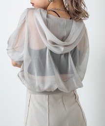 RASVOA | パフスリーブシアートップス(パーカー)