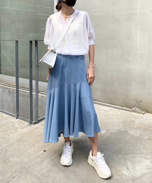 RASVOA（ラスボア）の「パフスリーブシアートップス（パーカー・レディース・ブラック/グレー/オフホワイト/グレイッシュベージュ・FREE）」の14枚目の写真