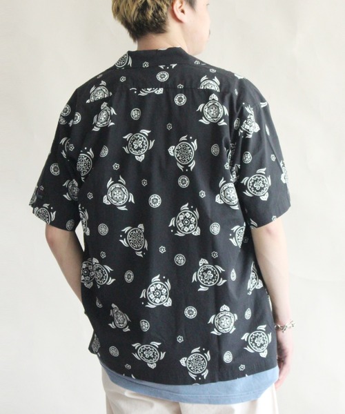 MANASTASH(マナスタッシュ)の「MANASTASH × CAL O LINE / マナスタッシュ×キャルオーライン HAWAIAN SHIRT/SEA OF FLOWERS ハワイアンシャツ アロハシャツ(シャツ/ブラウス・メンズ・ブラック/ブルー・MEDIUM/X-LARGE/LARGE)」の4枚目の写真