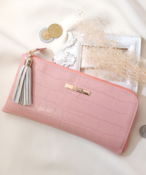 florist(フローリスト)の「【FLORGE】パステル&ビビットクロコダイル柄型押しレザーL字ウォレット(財布・レディース・グレー/レッド/イエロー/ライトグレー/グリーン/ライトグリーン/オレンジ/ライトブルー/ライトベージュ/ピンク/ブラウン/ブラック・FREE)」の10枚目の写真