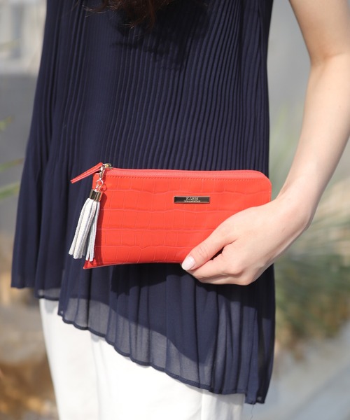 florist(フローリスト)の「【FLORGE】パステル&ビビットクロコダイル柄型押しレザーL字ウォレット(財布・レディース・グレー/レッド/イエロー/ライトグレー/グリーン/ライトグリーン/オレンジ/ライトブルー/ライトベージュ/ピンク/ブラウン/ブラック・FREE)」の12枚目の写真