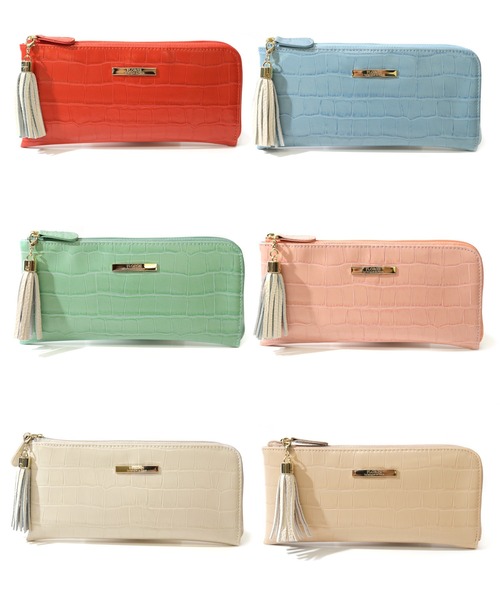 florist(フローリスト)の「【FLORGE】パステル&ビビットクロコダイル柄型押しレザーL字ウォレット(財布・レディース・グレー/レッド/イエロー/ライトグレー/グリーン/ライトグリーン/オレンジ/ライトブルー/ライトベージュ/ピンク/ブラウン/ブラック・FREE)」の14枚目の写真