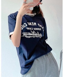 DAIS-Y | イラストプリントリンガーTシャツ(Tシャツ/カットソー)