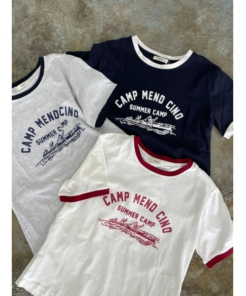 DAIS-Y（デイジー）の「イラストプリントリンガーTシャツ（Tシャツ/カットソー・レディース・ホワイト/ネイビー/グレー・FREE）」の11枚目の写真