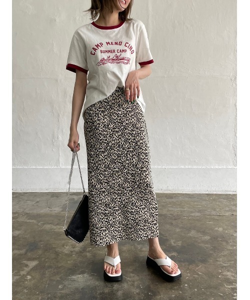 DAIS-Y（デイジー）の「イラストプリントリンガーTシャツ（Tシャツ/カットソー・レディース・ホワイト/ネイビー/グレー・FREE）」の12枚目の写真