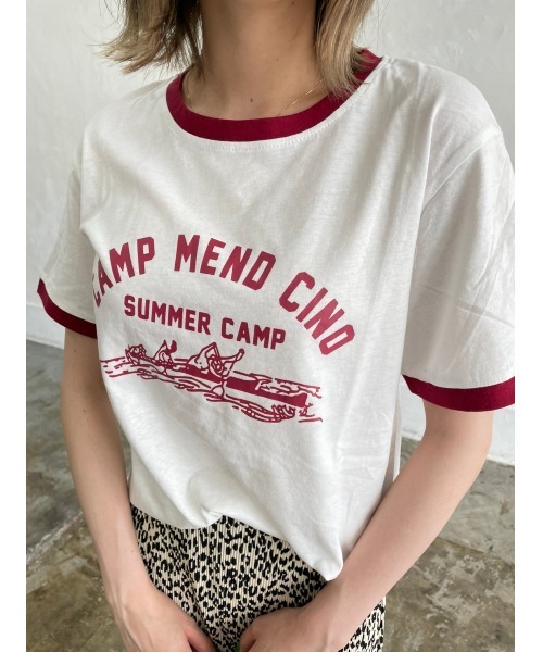 DAIS-Y（デイジー）の「イラストプリントリンガーTシャツ（Tシャツ/カットソー・レディース・ホワイト/ネイビー/グレー・FREE）」の16枚目の写真