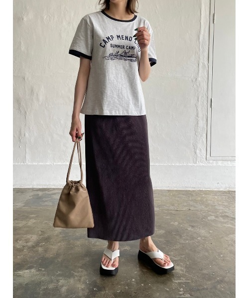 DAIS-Y（デイジー）の「イラストプリントリンガーTシャツ（Tシャツ/カットソー・レディース・ホワイト/ネイビー/グレー・FREE）」の17枚目の写真