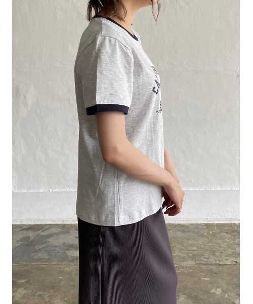 DAIS-Y（デイジー）の「イラストプリントリンガーTシャツ（Tシャツ/カットソー・レディース・ホワイト/ネイビー/グレー・FREE）」の19枚目の写真