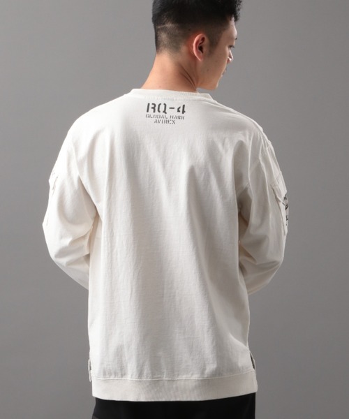 AVIREX（アヴィレックス）の「フェイドウォッシュ ファティーグ 長袖 Tシャツ / LS FADE WASH FATIGUE T-SHIRT / アヴィレックス / AVIREX（Tシャツ/カットソー・メンズ・ブラック/オフホワイト/ブラウン系カモフラージュ/オリーブ・MEDIUM/LARGE/X-LARGE/XX-LARGE）」の5枚目の写真