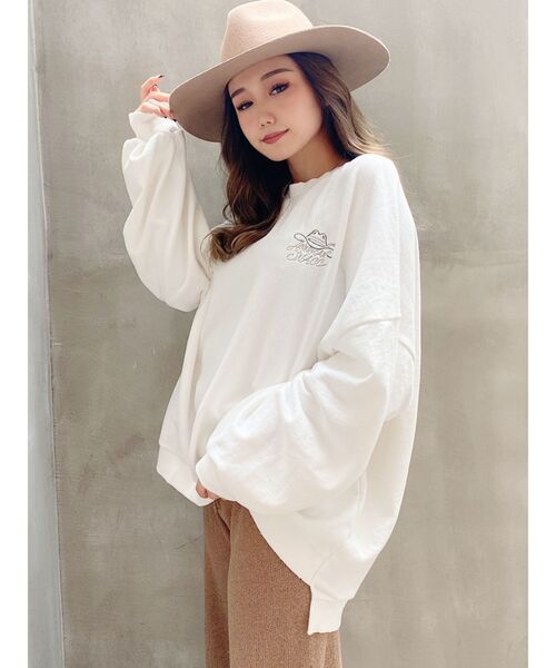 GYDA（ジェイダ）の「VAQUERO AMIGOSドルマンスウェットトップス（スウェット・レディース・オフホワイト/カーキ/ピンク/キャメル/ブラック・FREE）」の20枚目の写真