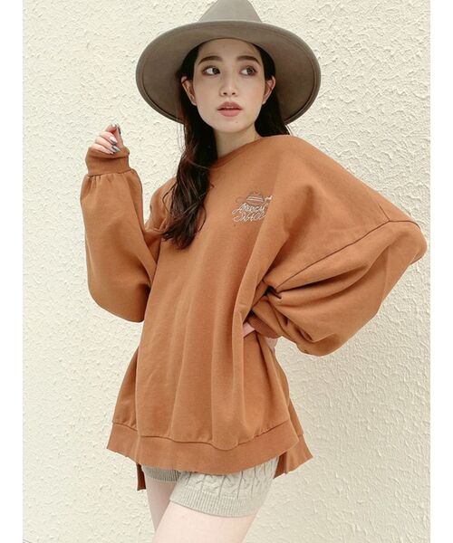 GYDA（ジェイダ）の「VAQUERO AMIGOSドルマンスウェットトップス（スウェット・レディース・オフホワイト/カーキ/ピンク/キャメル/ブラック・FREE）」の22枚目の写真