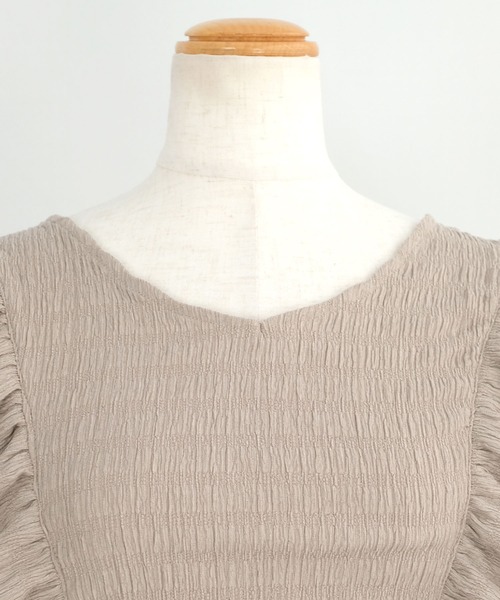 ＡＮＤＪ（アンドジェイ）の「ワッシャー加工ダブルフリルノースリーブトップス（Tシャツ/カットソー・レディース・オフホワイト/ピンク/グレイッシュベージュ/ブラック・M）」の21枚目の写真