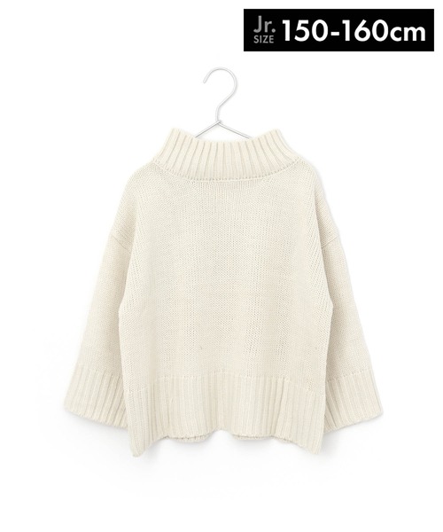 MAKE YOUR DAY（メイクユアデイ）の「バックスリットハイネックセーター■150.160cm（ニット/セーター・キッズ・ブラウン/アイボリー/ライトパープル・150/160）」の2枚目の写真