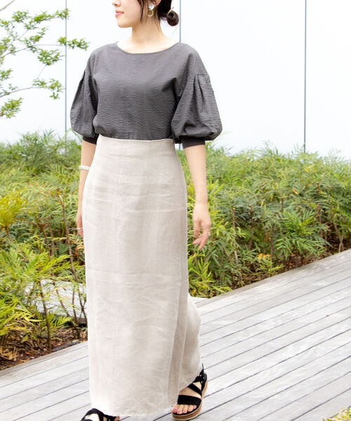 NOLLEY’S（ノーリーズ）の「ミラクルウェーブ5分袖ブラウス（シャツ/ブラウス・レディース・ホワイト系その他4/ブラック/ブルー系その他7/ライトグリーン/ラベンダー/ベビーピンク/サックスブルー/チャコールグレー・38）」の22枚目の写真