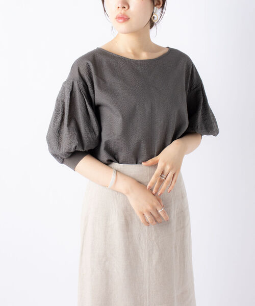 NOLLEY’S（ノーリーズ）の「ミラクルウェーブ5分袖ブラウス（シャツ/ブラウス・レディース・ホワイト系その他4/ブラック/ブルー系その他7/ライトグリーン/ラベンダー/ベビーピンク/サックスブルー/チャコールグレー・38）」の20枚目の写真