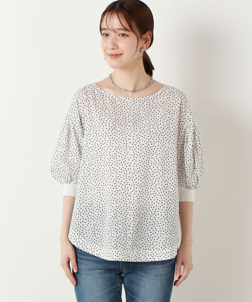 NOLLEY’S（ノーリーズ）の「ミラクルウェーブ5分袖ブラウス（シャツ/ブラウス・レディース・ホワイト系その他4/ブラック/ブルー系その他7/ライトグリーン/ラベンダー/ベビーピンク/サックスブルー/チャコールグレー・38）」の18枚目の写真