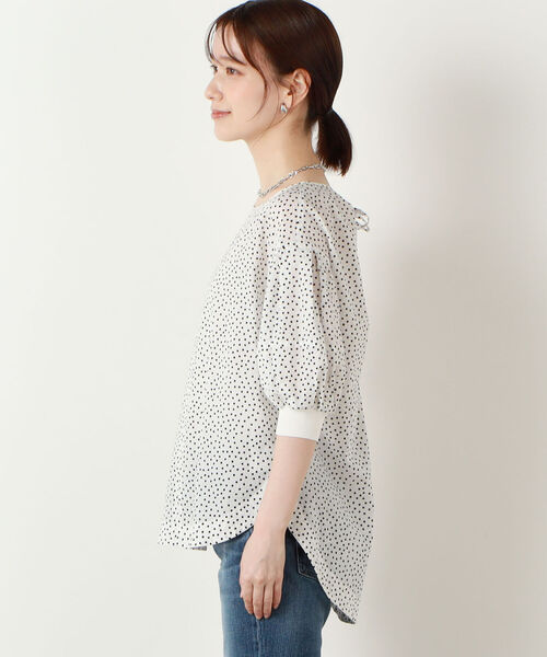 NOLLEY’S（ノーリーズ）の「ミラクルウェーブ5分袖ブラウス（シャツ/ブラウス・レディース・ホワイト系その他4/ブラック/ブルー系その他7/ライトグリーン/ラベンダー/ベビーピンク/サックスブルー/チャコールグレー・38）」の17枚目の写真