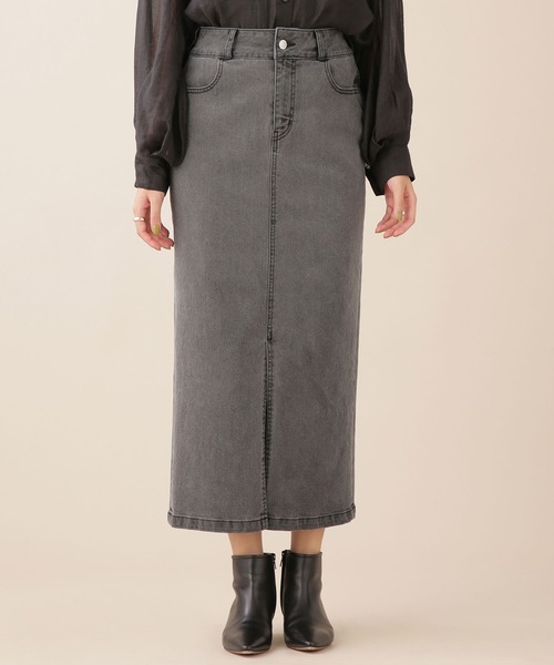 NANO universe（ナノユニバース）の「WEB限定/ハイウエストタイトデニムスカート（デニムスカート・レディース・ホワイト/ネイビー/グレー/ブルー・38/36）」の13枚目の写真