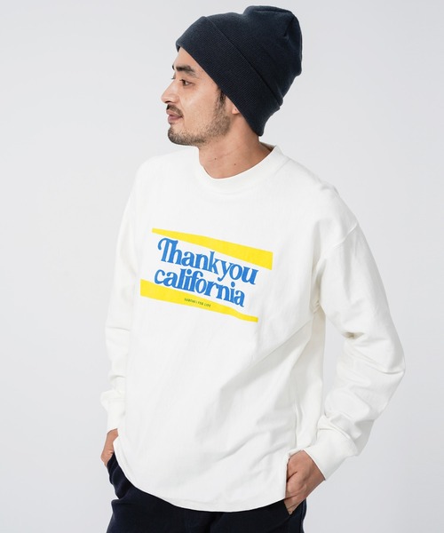 KRIFF MAYER（クリフメイヤー）の「ヘビー天竺プリントロンTEE(THANK)（Tシャツ/カットソー・メンズ・オフホワイト/ライトブルー/チャコール・MEDIUM/LARGE/X-LARGE）」の2枚目の写真