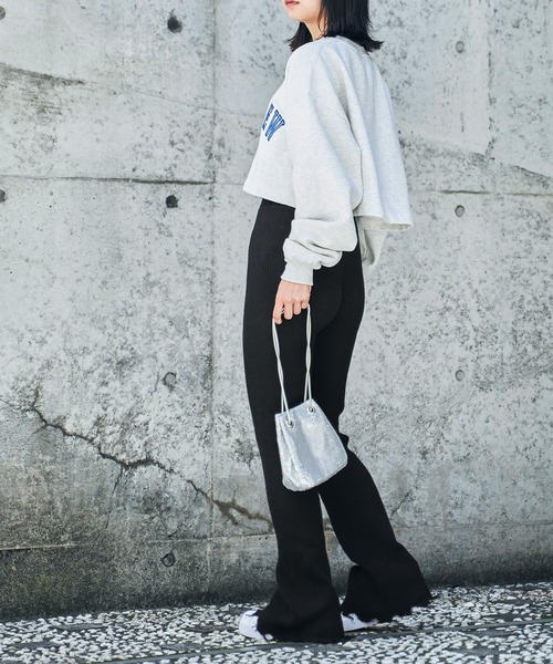 Snap club(スナップクラブ)の「【Snap club】ダメージリブニットフレアパンツ(その他パンツ・レディース・ブラック/レッド/オレンジ/グリーン/オフホワイト/チャコールグレー/ピンク/ブルー・FREE)」の19枚目の写真