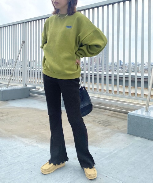 Snap club(スナップクラブ)の「【Snap club】ダメージリブニットフレアパンツ(その他パンツ・レディース・ブラック/レッド/オレンジ/グリーン/オフホワイト/チャコールグレー/ピンク/ブルー・FREE)」の13枚目の写真