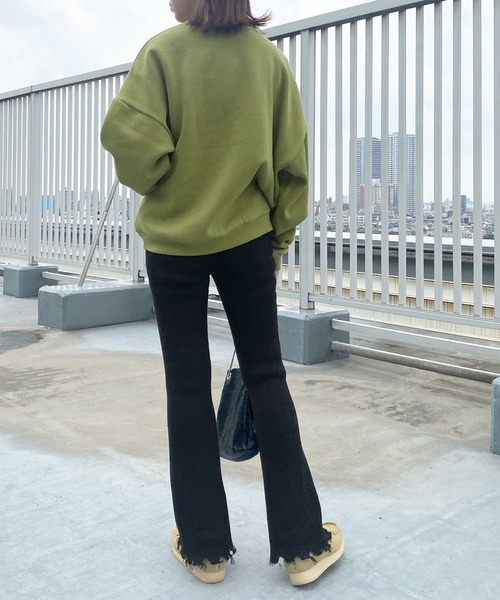 Snap club(スナップクラブ)の「【Snap club】ダメージリブニットフレアパンツ(その他パンツ・レディース・ブラック/レッド/オレンジ/グリーン/オフホワイト/チャコールグレー/ピンク/ブルー・FREE)」の15枚目の写真