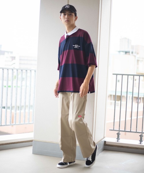 Dickies（ディッキーズ）の「∴WEGO/別注 Dickiesダブルニーワークパンツ（カーゴパンツ・メンズ・ダークグリーン/ベージュ/ワイン・MEDIUM/LARGE）」の4枚目の写真