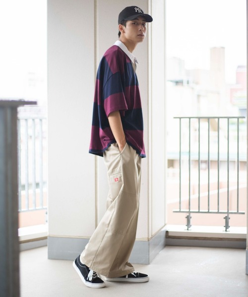 Dickies（ディッキーズ）の「∴WEGO/別注 Dickiesダブルニーワークパンツ（カーゴパンツ・メンズ・ダークグリーン/ベージュ/ワイン・MEDIUM/LARGE）」の6枚目の写真