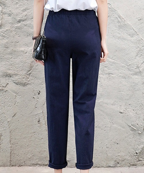 SFW(エスエフダブリュー)の「綿麻 ストレートパンツ(その他パンツ・レディース・ホワイト/ライトグレー/ライトブルー/ブラック/ベージュ/ネイビー/ライム/グリーン/テラコッタ・LL)」の9枚目の写真