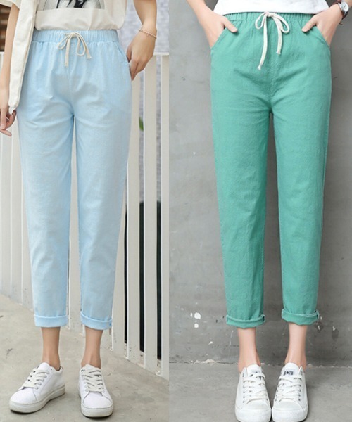 SFW(エスエフダブリュー)の「綿麻 ストレートパンツ(その他パンツ・レディース・ホワイト/ライトグレー/ライトブルー/ブラック/ベージュ/ネイビー/ライム/グリーン/テラコッタ・LL)」の10枚目の写真