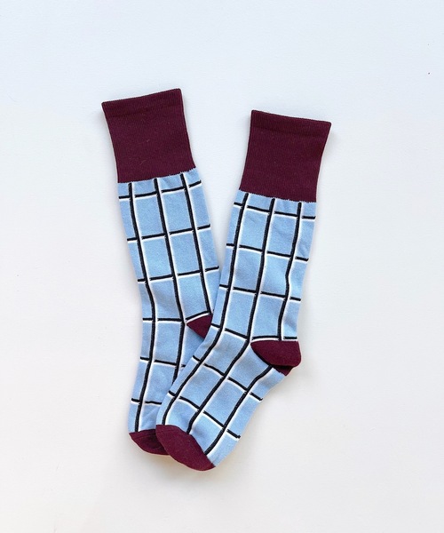 SANSeLF(サンセルフ)の「【SANSeLF】design socks sana21a003(ソックス/靴下・レディース・ライトブルー/レッド/イエロー/グリーン/ワインレッド・FREE)」の2枚目の写真