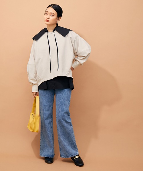 ADAM ET ROPE'(アダムエロペ)の「コクーン裏毛プルオーバー(Tシャツ/カットソー・レディース・ブラック/ダークブラウン/クリーム/ピンク系その他2・FREE)」の7枚目の写真