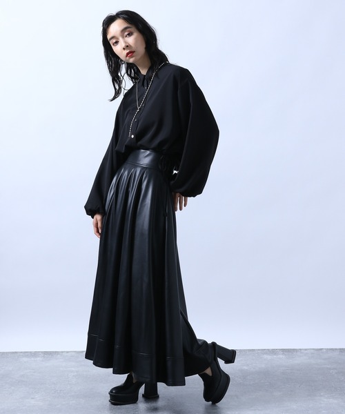 HARE（ハレ）の「サーキュラーレザースカート(HARE)（スカート・レディース・ブラック/カーキ・FREE）」の18枚目の写真