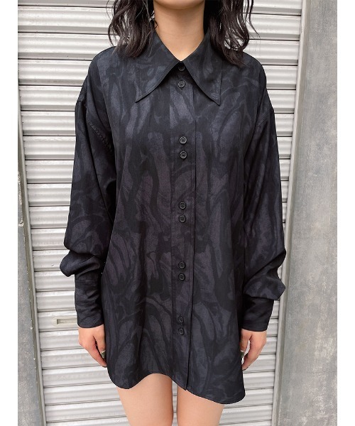 ENVYM（アンビー）の「ビッグカラーステッチＳＨ（シャツ/ブラウス・レディース・ホワイト/ブラック/マルチ・FREE）」の12枚目の写真