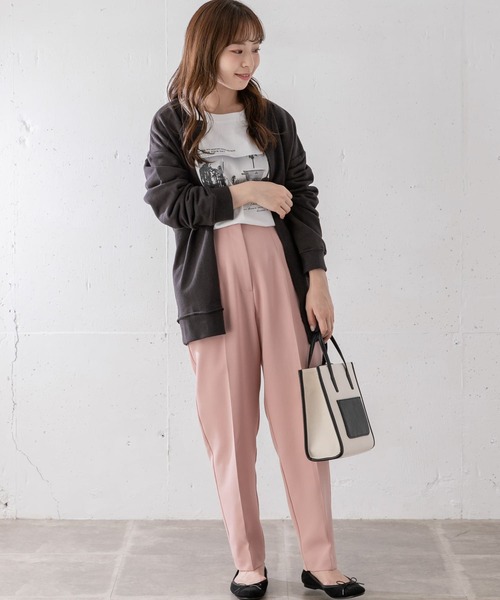 URBAN RESEARCH Sonny Label（アーバンリサーチサニーレーベル）の「ハイウエストテーパードカラーパンツ（その他パンツ・レディース・ブラック/ミント/ピンク・36/38）」の4枚目の写真