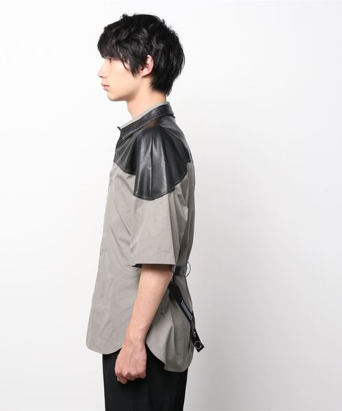 STUDIOUS SELECT(ステュディオスセレクト)の「【NULABEL CM1YOK42】TWO TONE SHIRT S/S(シャツ/ブラウス・メンズ・グレー/ブラック・MEDIUM/SMALL/S/M)」の4枚目の写真
