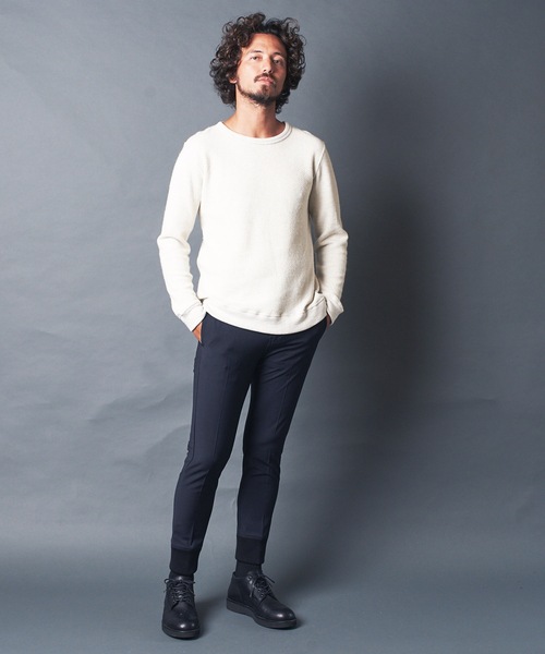 Magine(マージン)の「CTN/W TUCK W FACE C/N KNIT SAWL/S コットン・ウール Wフェイス ニットソー クルーネック ロングスリーブ(Tシャツ/カットソー・メンズ・オリーブ/キャメル/ネイビー/オフホワイト・44/46/48)」の13枚目の写真