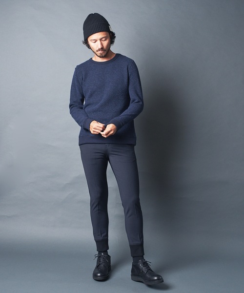 Magine(マージン)の「CTN/W TUCK W FACE C/N KNIT SAWL/S コットン・ウール Wフェイス ニットソー クルーネック ロングスリーブ(Tシャツ/カットソー・メンズ・オリーブ/キャメル/ネイビー/オフホワイト・44/46/48)」の20枚目の写真